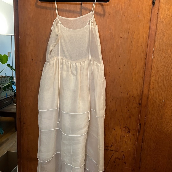 Casual Ivory Midi Wedding Dress - Picture 5 of 9